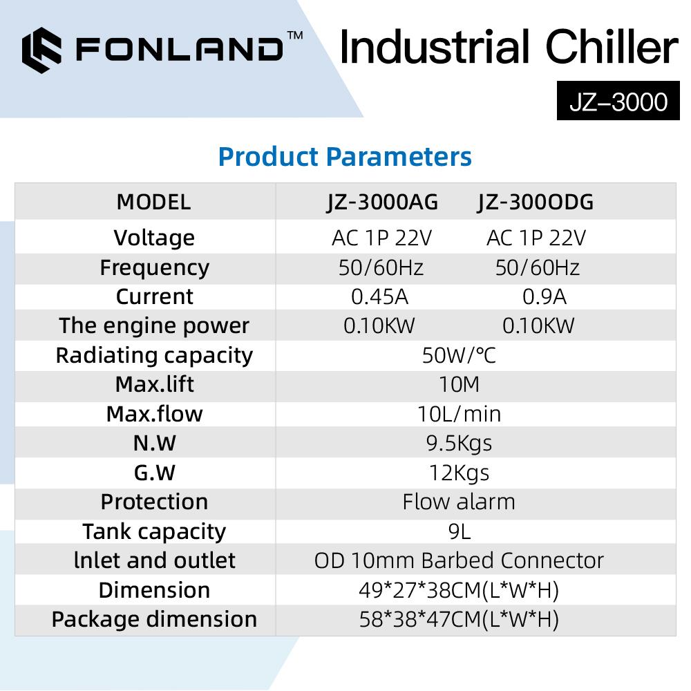 FONLAND JZ-3000 DG110V AG220V  - Laser Industrial Chiller recensie en prijs